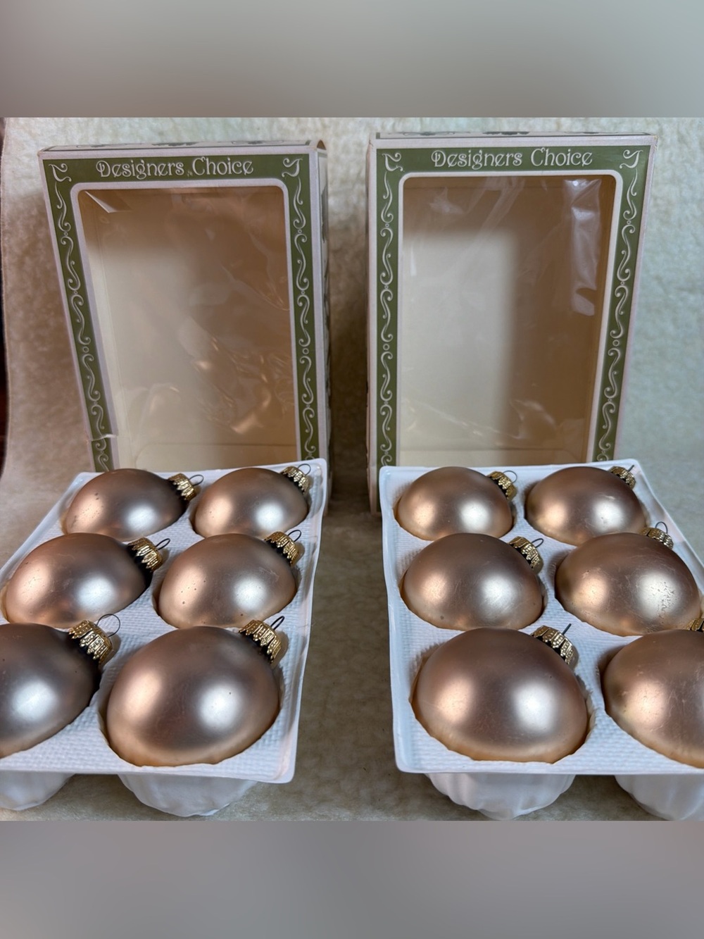 Krebs Designers Choice 3” Gold Glass Holiday Ornaments - Set of 12